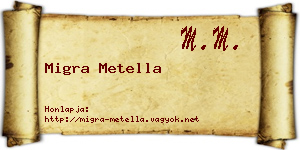 Migra Metella névjegykártya